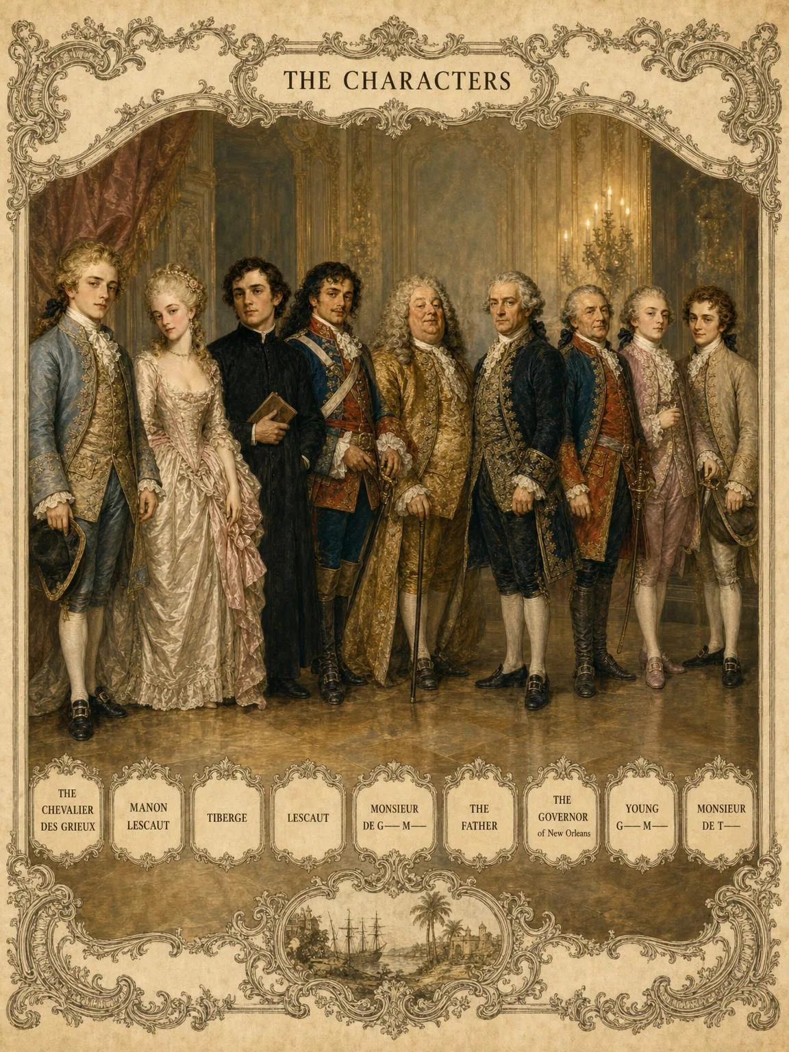 The Characters — des Grieux, Manon, and the whole cast, at full length.