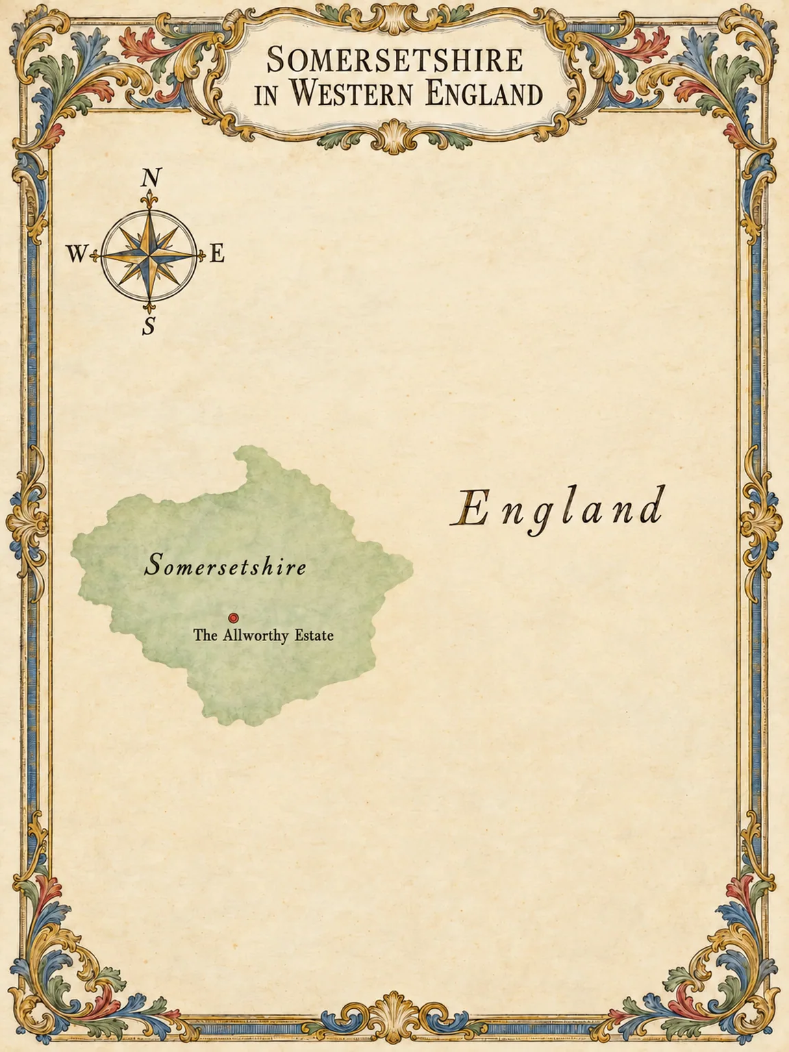 Somersetshire in Western England