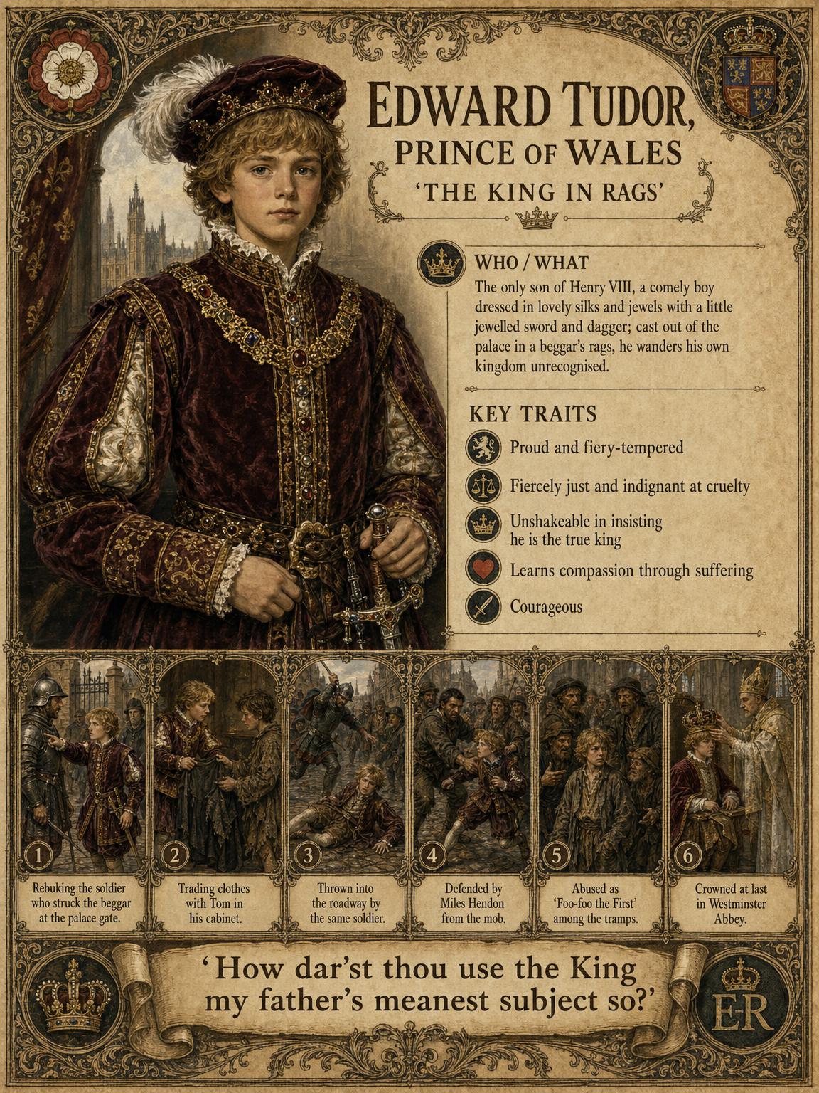 Edward Tudor, Prince of Wales — the king in rags.