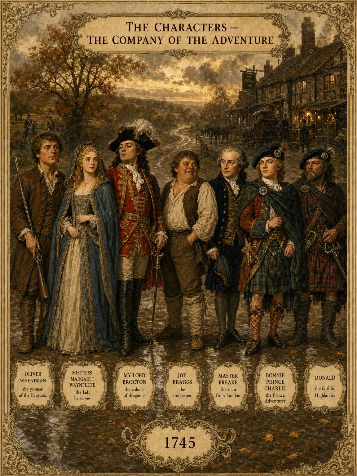 The Characters — the company of the adventure, at full length.