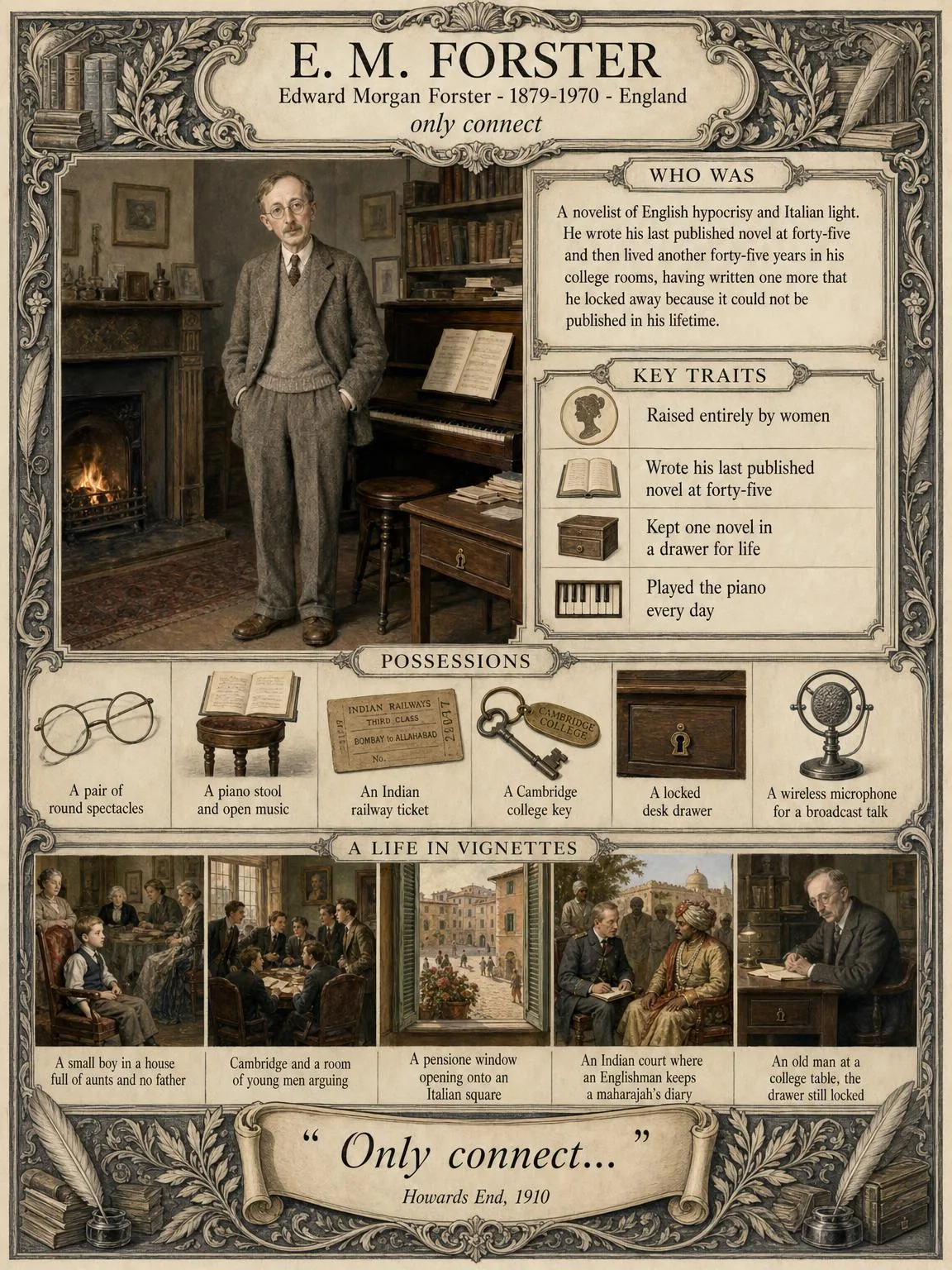 E. M. Forster — illustrated author plate