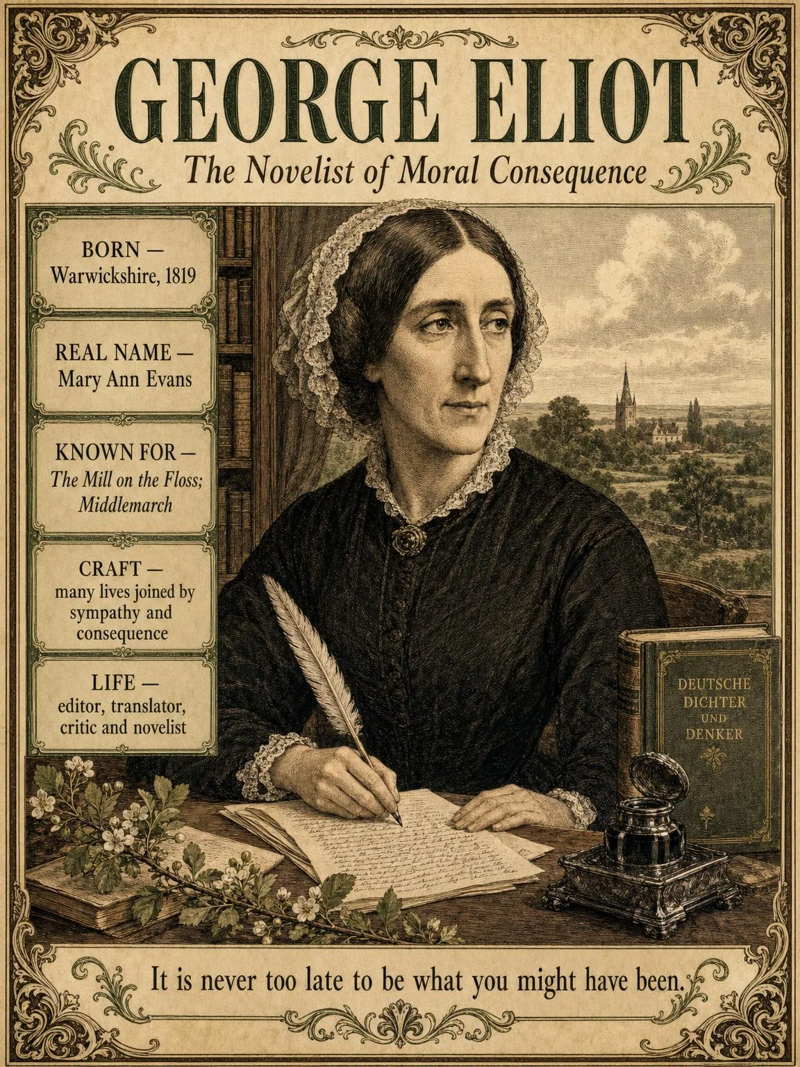 George Eliot — illustrated author plate