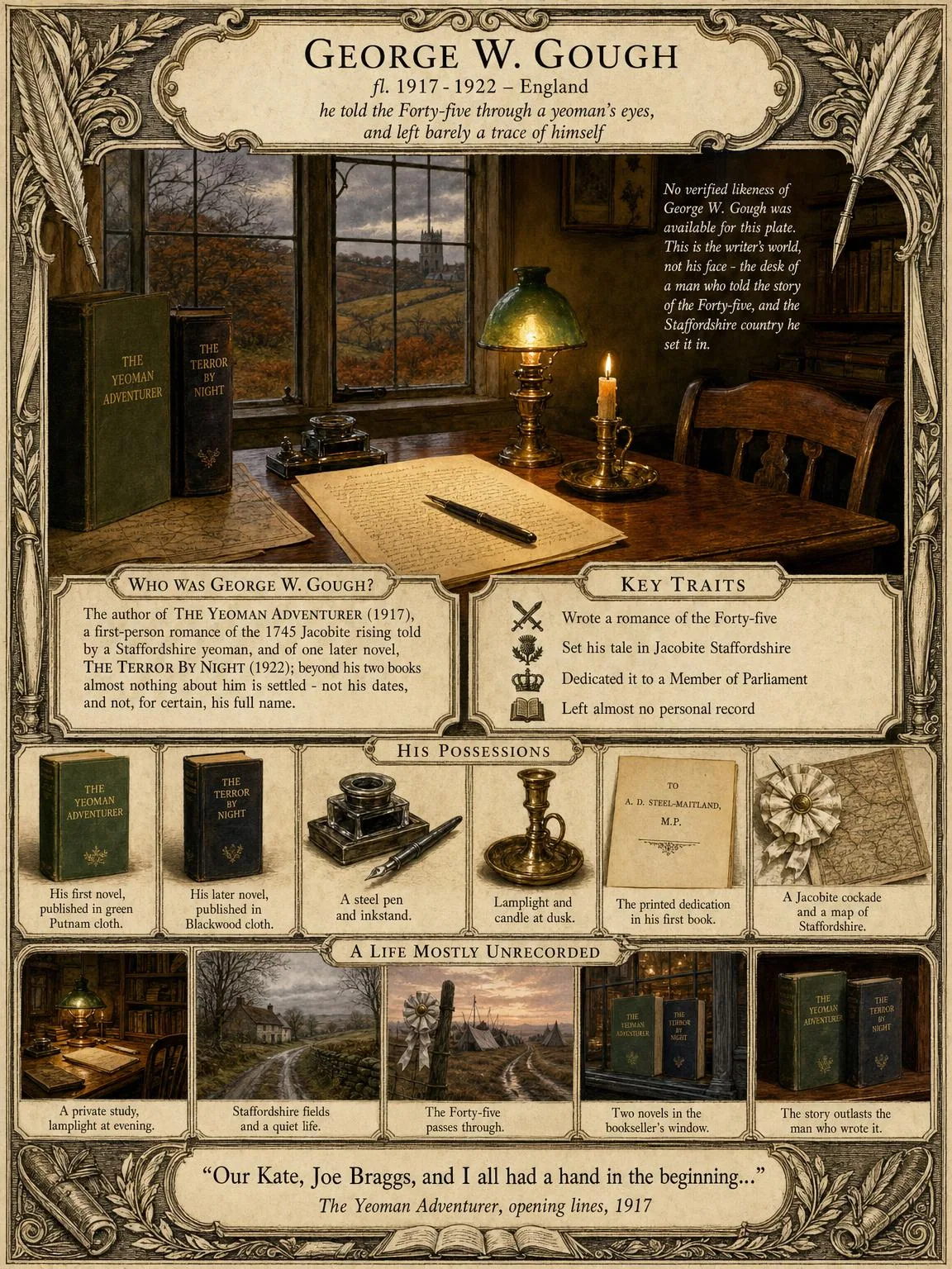 George W. Gough — illustrated author plate