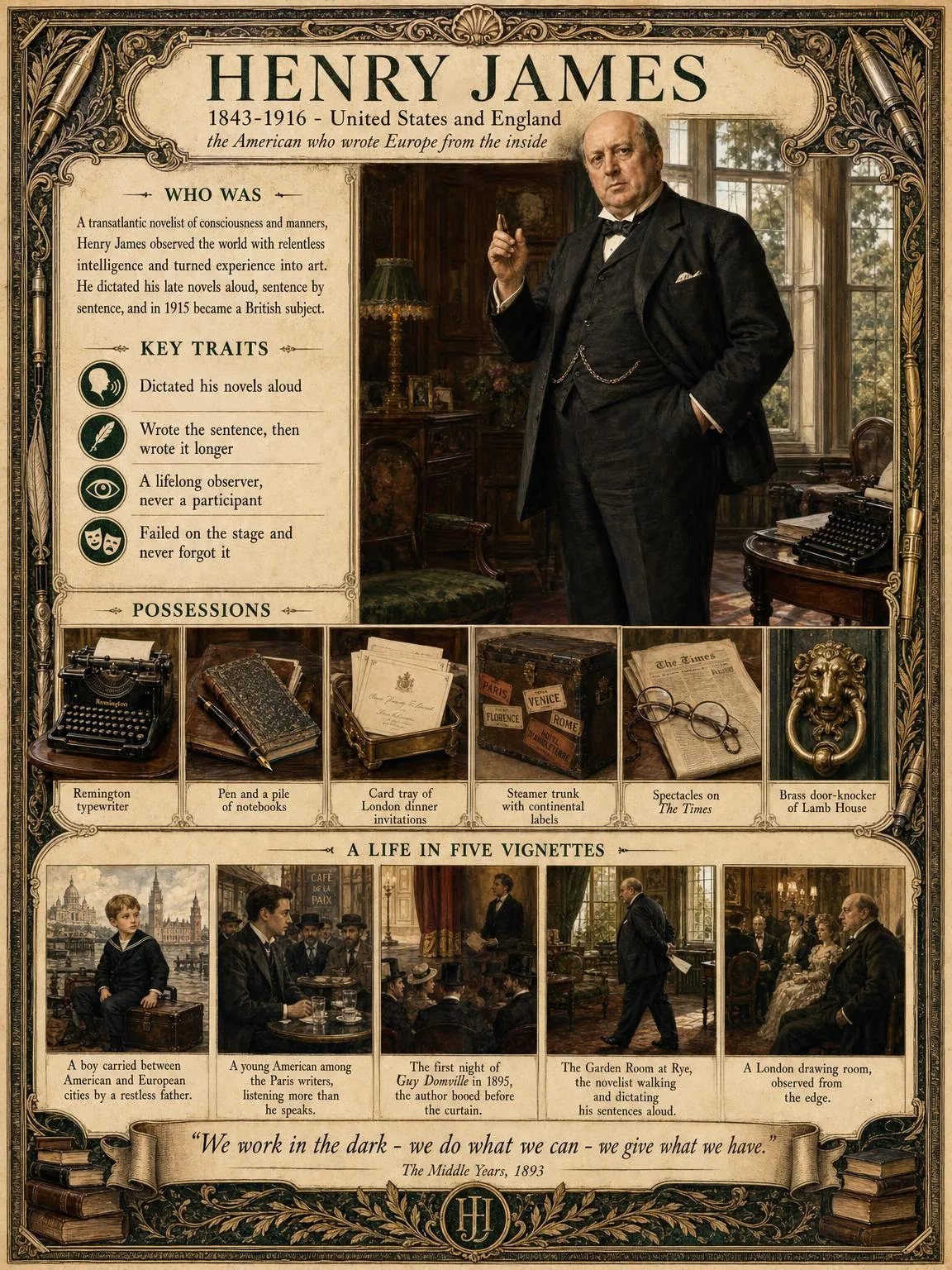 Henry James — illustrated author plate