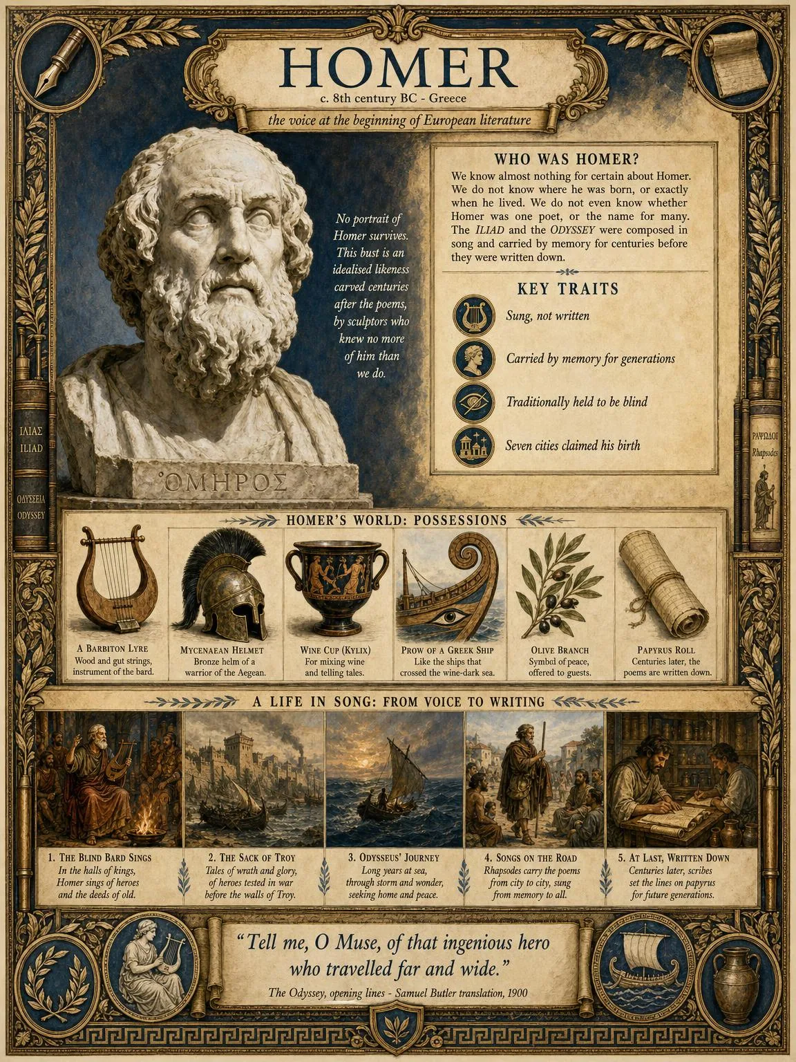 Homer — illustrated author plate