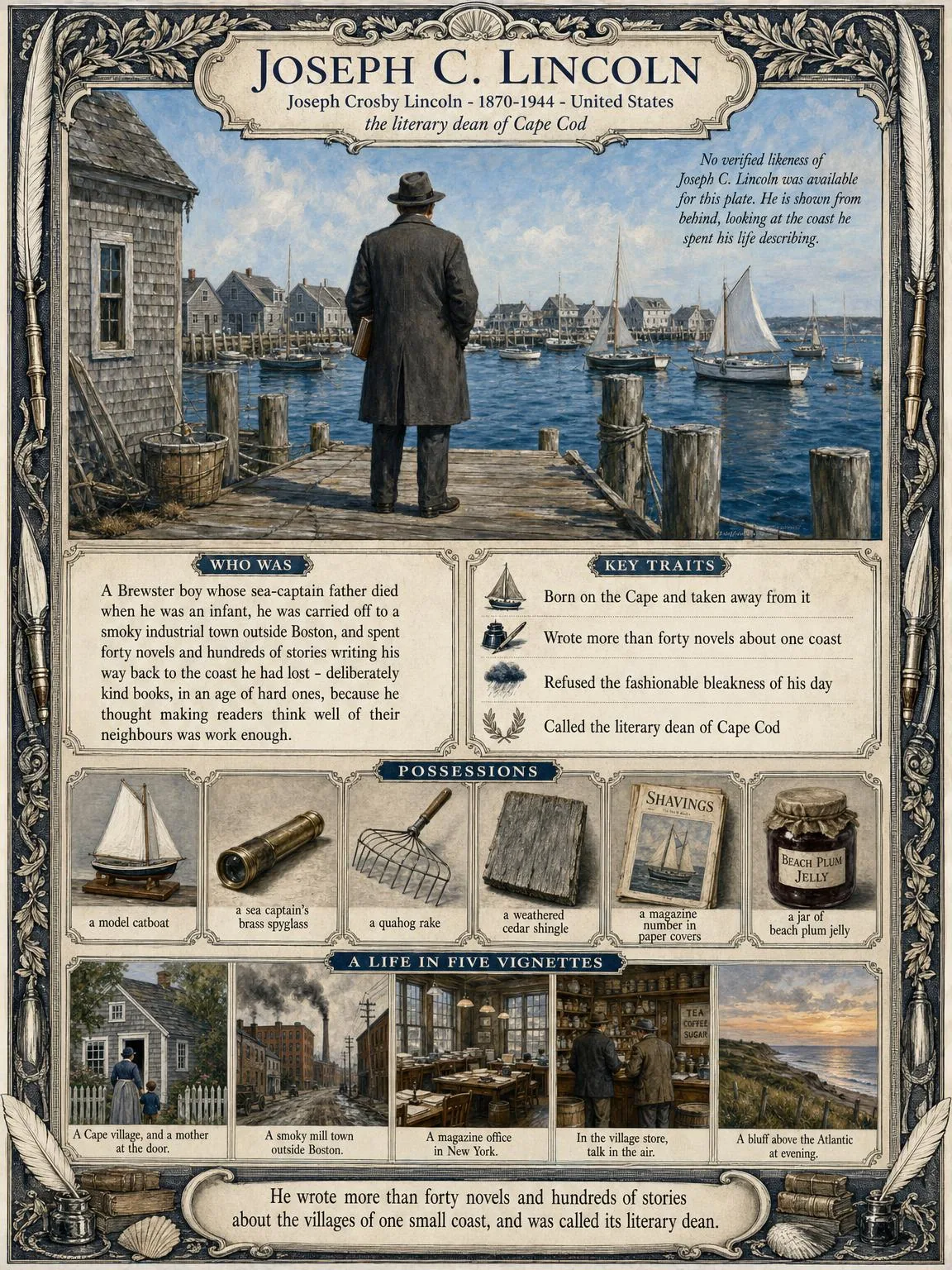 Joseph C. Lincoln — illustrated author plate