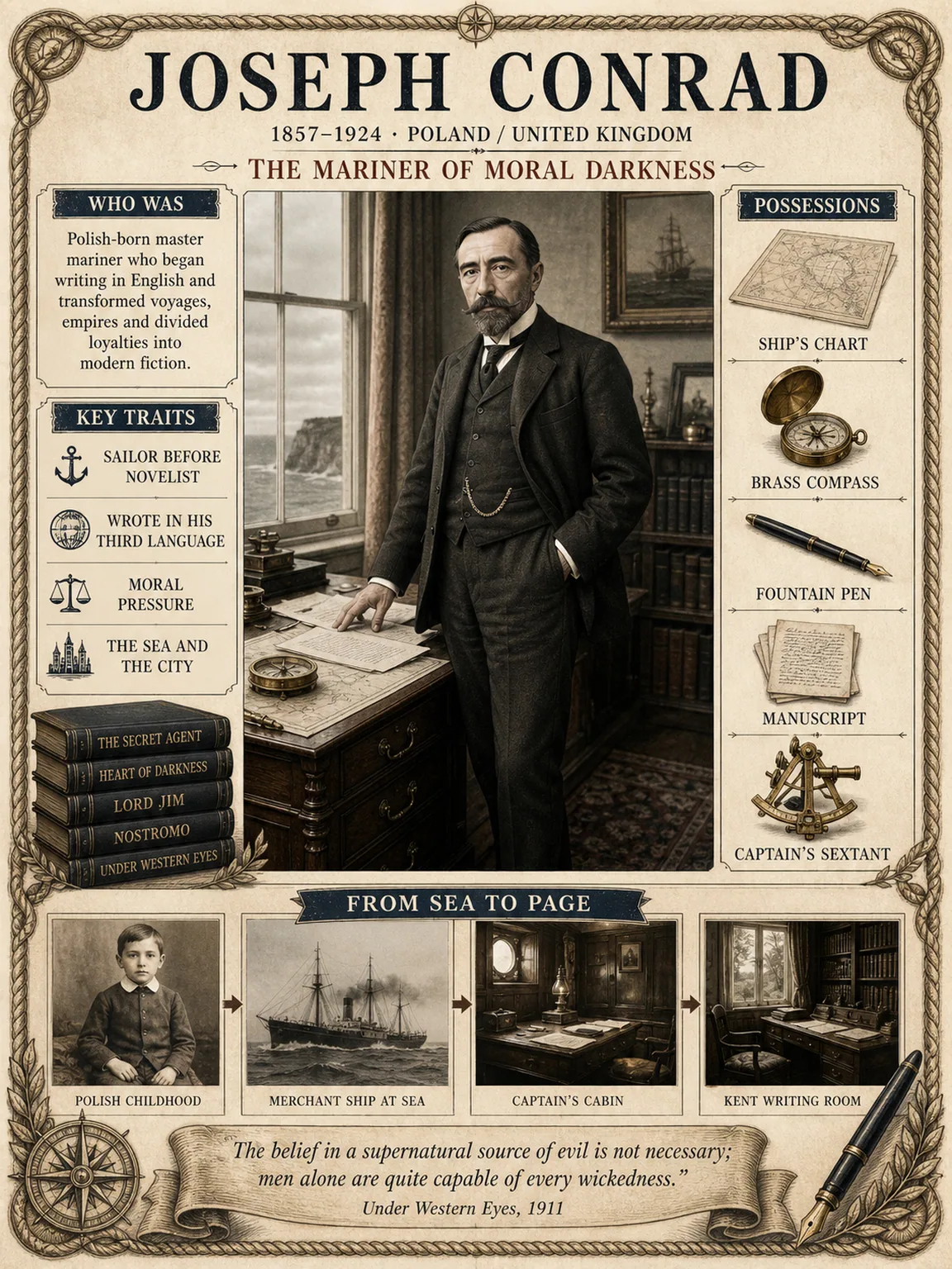 Joseph Conrad — illustrated author plate