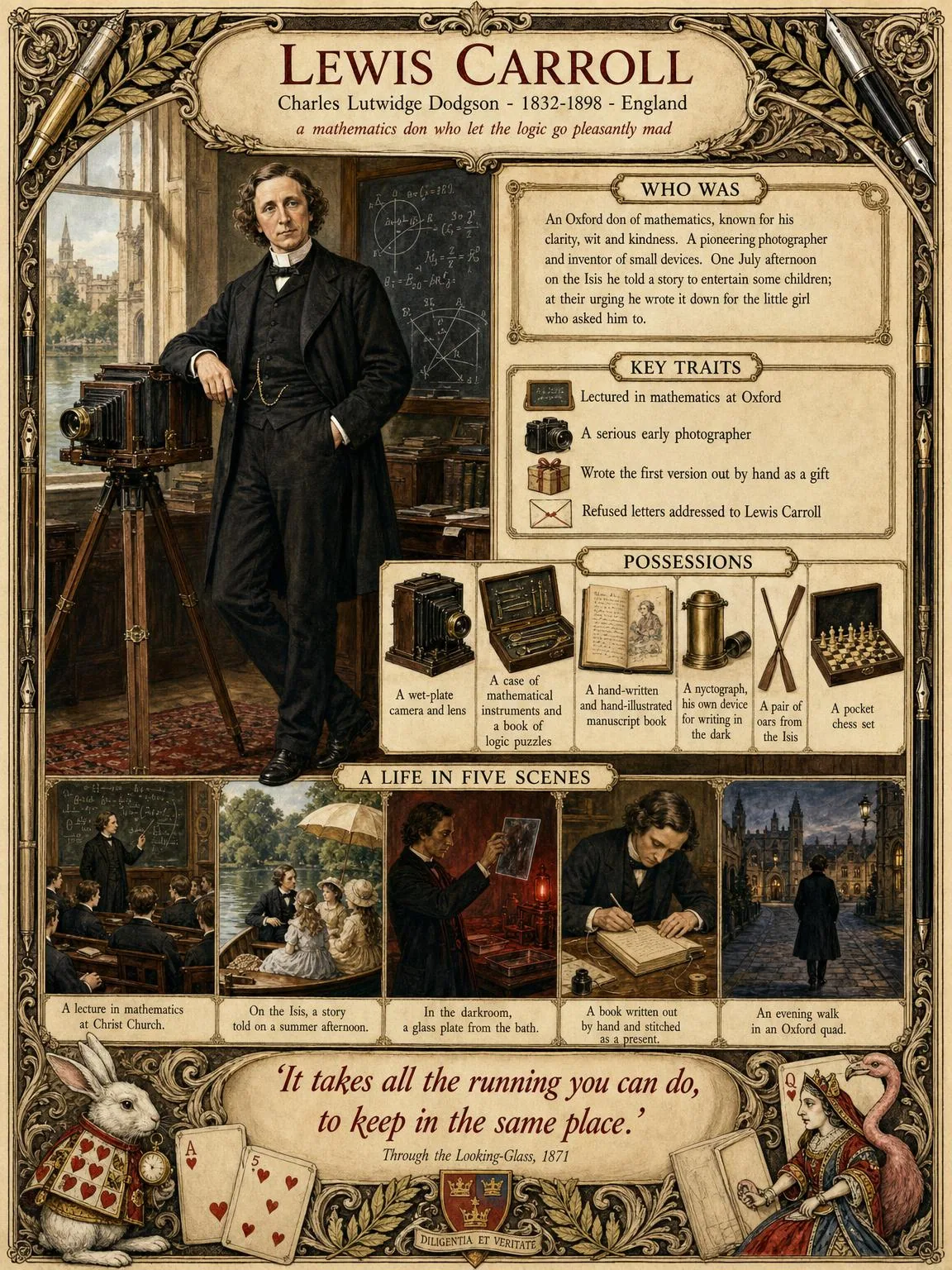 Lewis Carroll — illustrated author plate