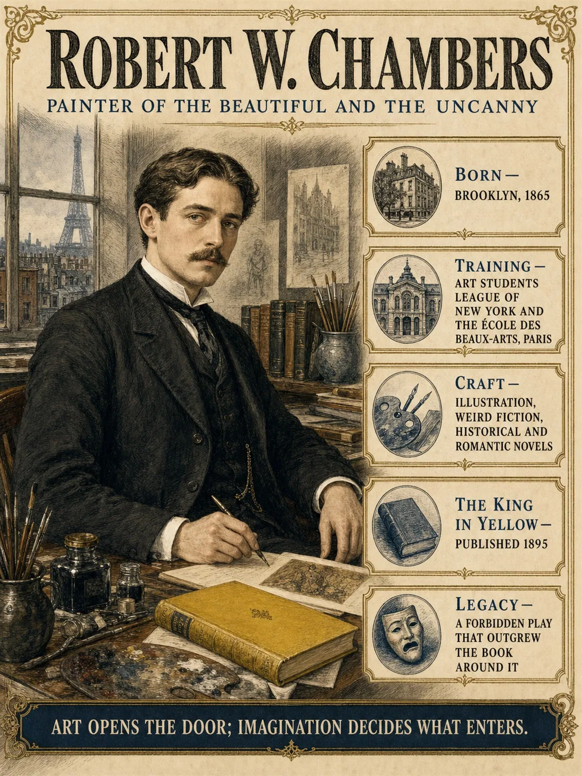 Robert W. Chambers — illustrated author plate