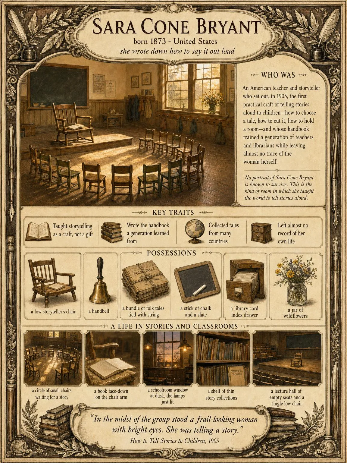 Sara Cone Bryant — illustrated author plate
